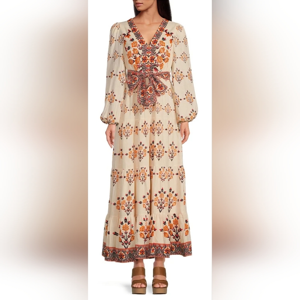 A Loves A Maxi Dress NWT – Floral Neutral Boho Tiered - Picture 2 of 5